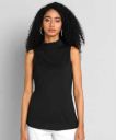 Casual Sleeveless Solid Women Black Top...