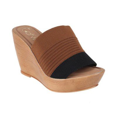 Catwalk Womens Textured Upper Open Toe Flats Slip-on