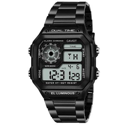 Caviot Digital Multi Function Square Mens and Womens Watch for Unisex