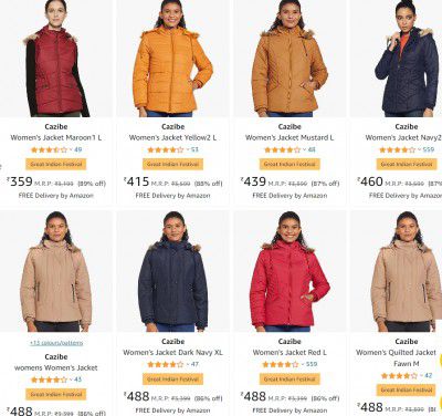 Cazibe Women Women's Jacket up to 90% off | Starts ₹359