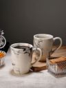 CDI White Marble Ceramic Microwave Safe 2 Piece Mugs-350ml...