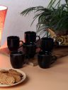 CDI Black Set Of 6 Dishwasher And Microwave Safe Ceramic Glossy Mugs 200 ML Each...