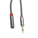 C&E CNE62380 1.5ft(0.4M) 3.5mm Aux Male to Female Extension Stereo Audio Cable Grey (1.5 Feet/0.4 Meters) Compatible for iPhone, iPad or Smartphones, Tablets, Media Players...