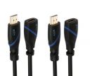 C&E High Speed HDMI Cable Male to Female with Ethernet Black (12 Feet/3.6 Meters), (2 Pack)...