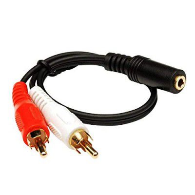 C&E M-CNE503912 3.5mm Female to Dual RCA Male Audio Adapter Cable (Red/White, 6-inch)