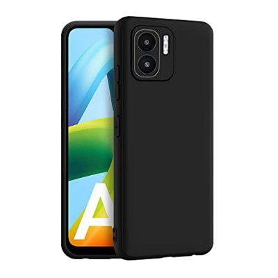 CEDO Redmi A1 / Redmi A2 Back Cover | Camera Bump Protection & Ultra Slim | Matte Soft Silicon Shock Proof Rubberised Back Case Cover (Black)