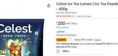 Celest Ice Tea Lemon | Ice Tea Powder | Lemon Tea Powder - 400g
