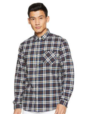 Celio Men's Checkered Regular Fit Casual Shirt