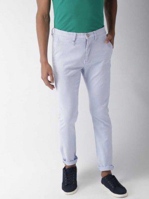 Celio Slim Fit Men Blue Pure Cotton Trousers