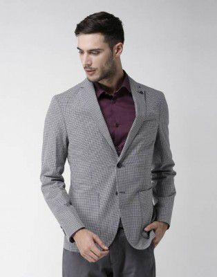 Celio  Solid Tuxedo Style Casual Men Full Sleeve Blazer