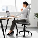 CELLBELL Swift Ergonomic Mesh Office Chair High Back with Adjustable Headrest (Grey)...