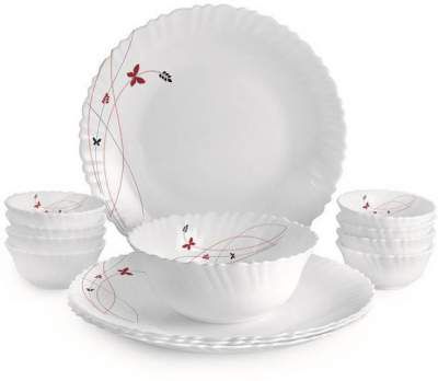 Cello Pack of 13 Opalware Dazzle Lush Fiesta Dinner Set, 13 PC Dinner Set (Microwave Safe)