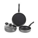Cello 3Pcs Prima Non-Stick Cookware Set Induction Base 220mm Kadhai, Fry Pan 220, 280mm Non Stick Dosa tawa with Glass Lid, Hammertone...