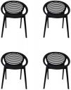 Cello Abacus Plastic Chair Set - Pack of 4, Black...