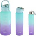 Cello All Day Leak Proof Easy to Carry 3 Sizes Water Bottle For Office Indoor Outdoor 2085 ml PET Bottle (Pack of 3, Green)...