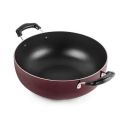 Cello Aluminium Non-Stick Induction Compatible Deep Kadhai Without Lid, 3.5 L Cherry...