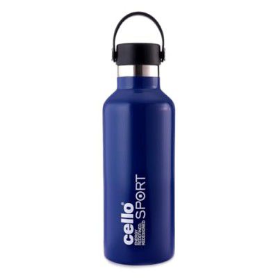 Cello Aqua Bliss Thermosteel Insulated Water Bottle, 600ml, Blue | 24 Hours Hot and Cold Flask