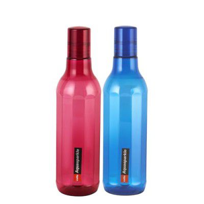 CELLO Aqua Sparkle | Chrome finish lid | Water Bottle | 1000ml, Set of 2 