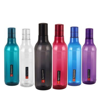 CELLO Aqua Sparkle | Chrome finish lid | 100% food grade | 1000ml, Set of 6