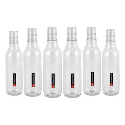 CELLO Aqua Sparkle | 100% food grade | Leak proof and Break proof | Water Bottle | 1000ml, Set of 6 | Clear