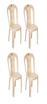 Cello Arc Chair Set of 4, Marble Beige | 3 Years Warranty - Manufacturing Defects
