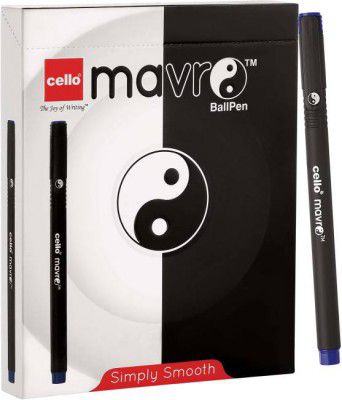 Cello Aspro Mavro Ball Pen (Pack of 20, Blue)