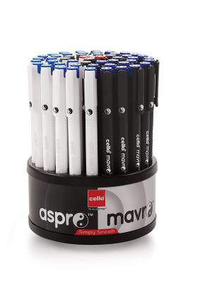 Cello Aspro Mavro Ball Pen Set (Bulk Pack of 50 pens