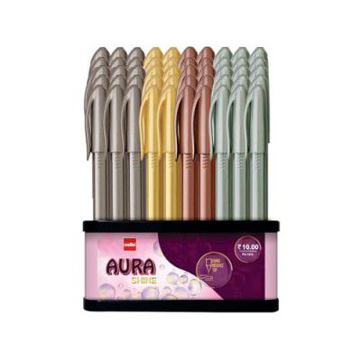 Cello Aura Shine Ball Pen | Blue Ink | Set of 50 Ball Pens