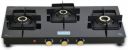 CELLO Black Pearl 3 Burner Toughened Glass Top Gas Stove, Brass Burners, Black Finish Glass Automatic Gas Stove (3 Burners)...