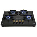 Cello Black Pearl Hob Top Cooktop Automatic Ignition 8MM Toughened Glass | 4 Burner Open Gas Stove | Black | 1 Year Warranty...