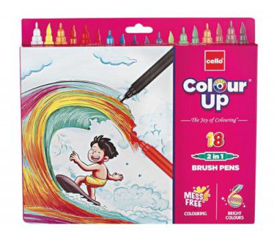 Cello BrushTip Pens Multicolor 18 Shades Set