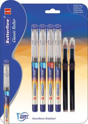 Cello Butterflow Classic Roller Pen Set | Pack of 4 Roller Pens