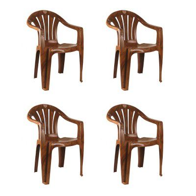 Cello Capri Arm Chair (Sandalwood Brown, Set of 4)