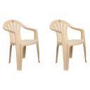 Cello Capri Chair Set (Plastic, Beige, Pack of 2)...