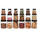 CELLO Checkers Pet Plastic Airtight Canister Set | Food grade and BPA free canisters | Air tight seal & Stackable Transparent | 300ml x 6, 650ml x 6, 1200 x 6, Set of 18...