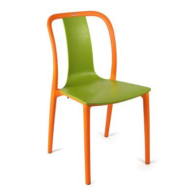Cello Cheer Chair (Green and Orange, Set of 6) | Strong and Durable | Easy to Clean | Chair for Living Room, Bed Room, Kitchen, Office Room, Outdoor | 3 Years Warranty