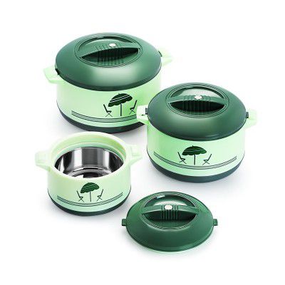Cello Chef Casserole Gift Set, 3-Pieces, Green,Plastic