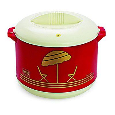 Cello Chef Plastic Solid Insulated Food Server Casserole (Red, 2000 ml)