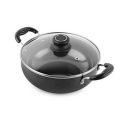 Cello Classy Hard Anodised Kadhai 3.5 LTR with Glass Lid with Induction Base, Black...