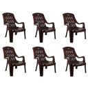 Cello Comfort Plastic Relaxed Armchair, Set of 6 (Rosewood Brown)...