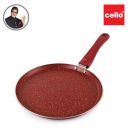 Cello Cookwell Non Stick Granite Dosa Tawa with Detachable Handle, Wine Red, Dia - 280mm...