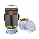 Cello Cool Dots Opalware Lunch Box with Jacket, 3 Containers Lunch Box, 300ml...