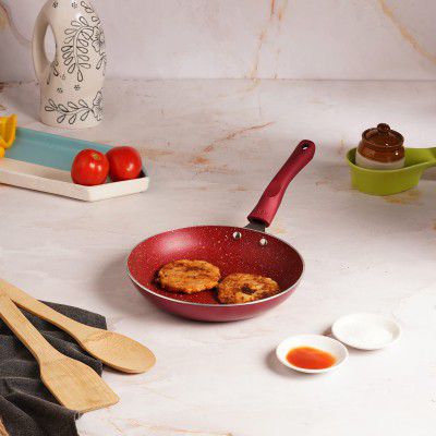 Cello Crown Induction Base Taper Fry Pan 22cm, Maroon