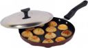 Cello Crown Single Handle Appam 12 Cavity with Lid 1 L capacity 20 cm diameter  (Aluminium, Non-stick, Induction Bottom)...
