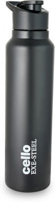 cello Crysta Flip Single Walled Stainless Steel Flask Bottle (Pack of 1, Blue, Steel)