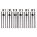 CELLO Crysta Stainless Steel Bottle | Tough & Trendy | Lid is Sealed by a Silicone Ring | 1000ml | Silver, Set of 6...