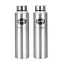 CELLO Crysta Stainless Steel Single Walled Water Bottle, 1000ml, 2 Unit, Silver...