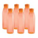 Cello Crystal PET Fridge Bottle Set, 1 Litre, Set of 6, Orange...