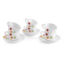 CELLO Dazzle Queen Cup & Saucer 130 ml | Home and Kitchen Decor Items | Cups, Mugs and Saucer for Kitchen | Coffee Cup and Saucer Set | Set of 6 | Margarita, White...