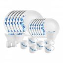 Cello Dazzle Series Blue Swirl Opalware Dinner Set | 28Pcs | White...